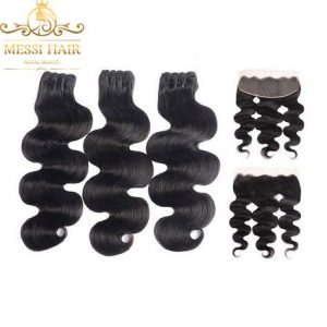 3 Bundles Body Wave Hair Weave with Three-part Frontal
